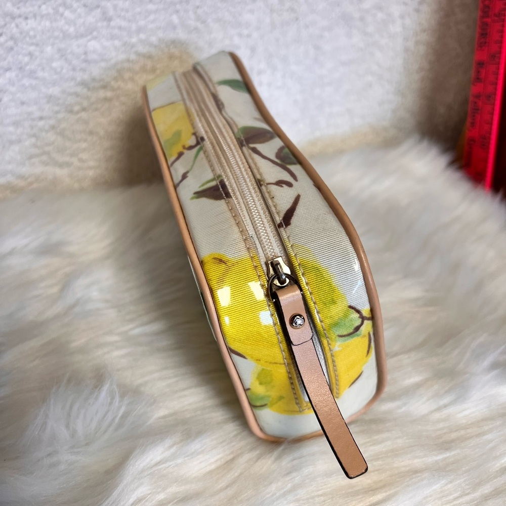 kate spade Lemon Print Cosmetic Pouch in Cream and Yellow - Picture 2 of 5